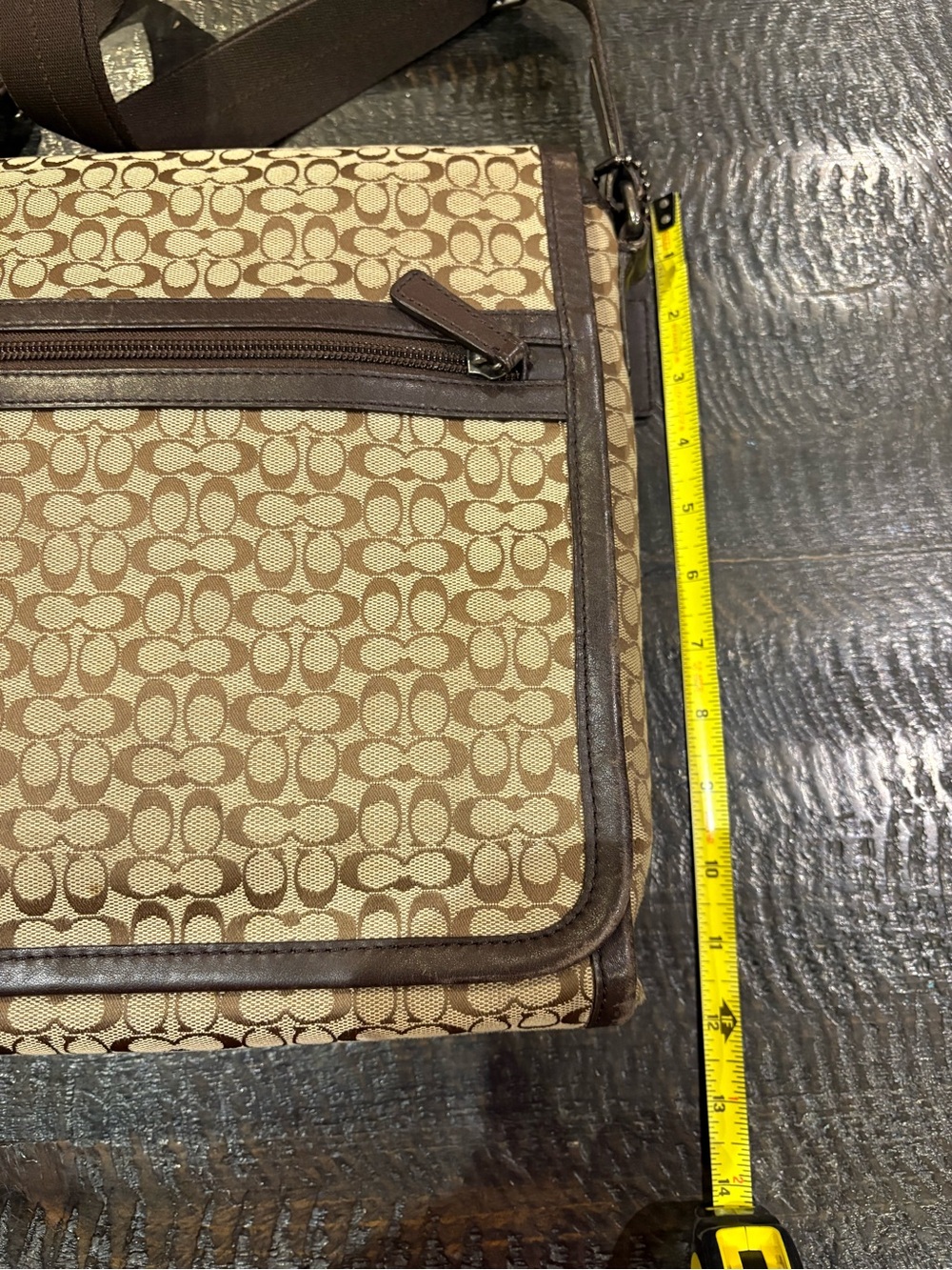 Coach Canvas Crossbody Messenger in Beige and Brown - Picture 7 of 9